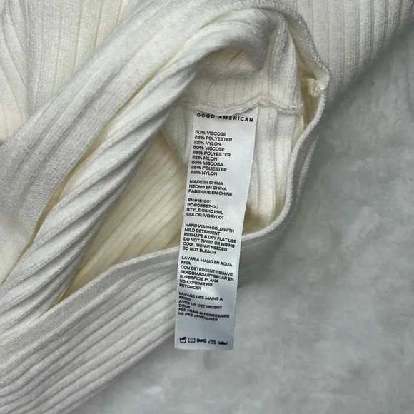 Good American Wide Rib Crop Pullover Sweater Size XS - Picture 6 of 7